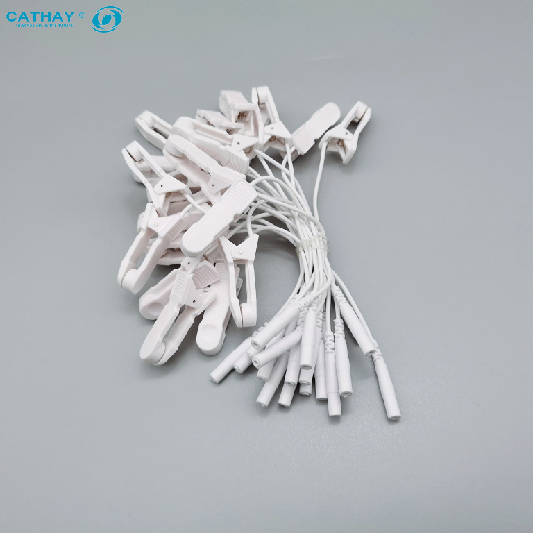 2.0 mm Ear Pain Relief Clip TENS Electrode Lead Wire Connecting