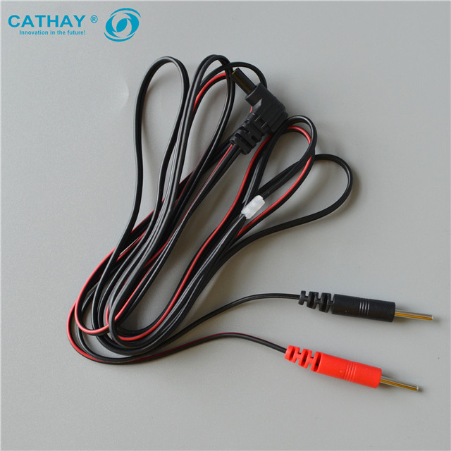 Replacement TENS Lead Wires 2.35 mm Shielded Plug to Two 2 mm Pin Connector For TENS Electronic Therapy Machines